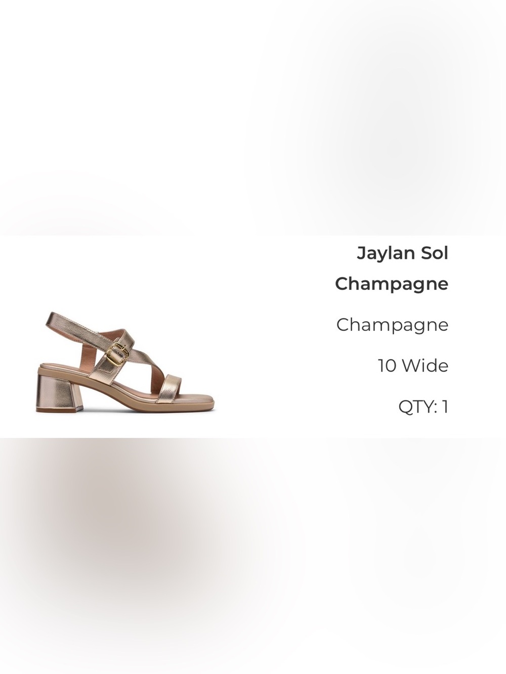 10Wide Clarke Champagne Sandals - Comfortable Everyday Slip-Ons